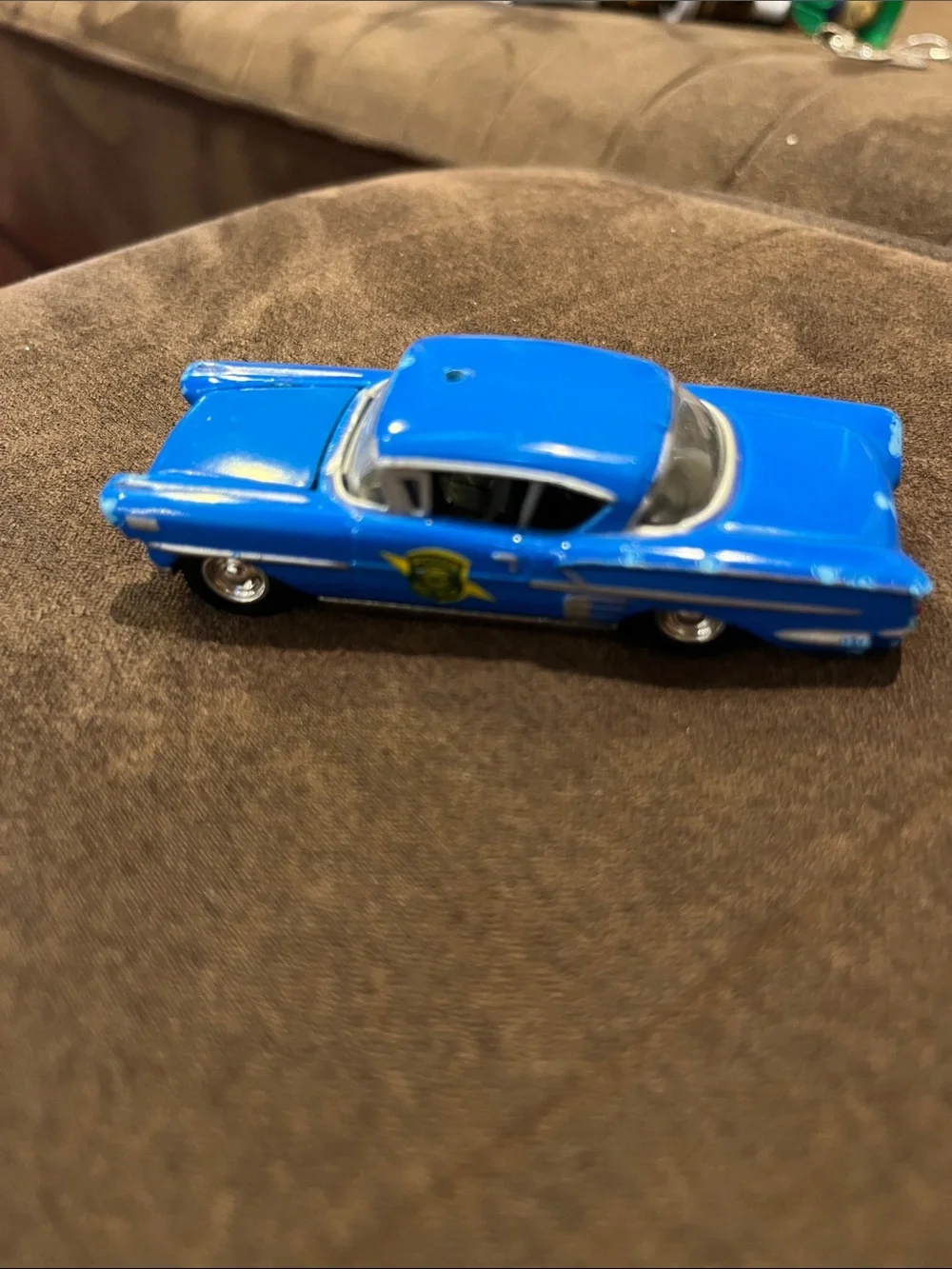 Die-Cast Kids Toy Police Car Set - Blue, White, Green
